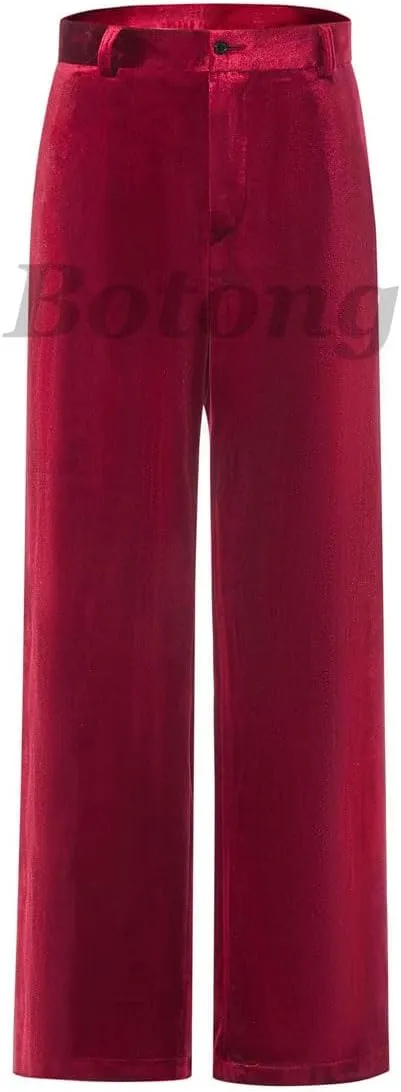 3 PC Womens Velvet Pant Suit - Peak Lapel Business Blazer Vest Pants for Prom Office Work