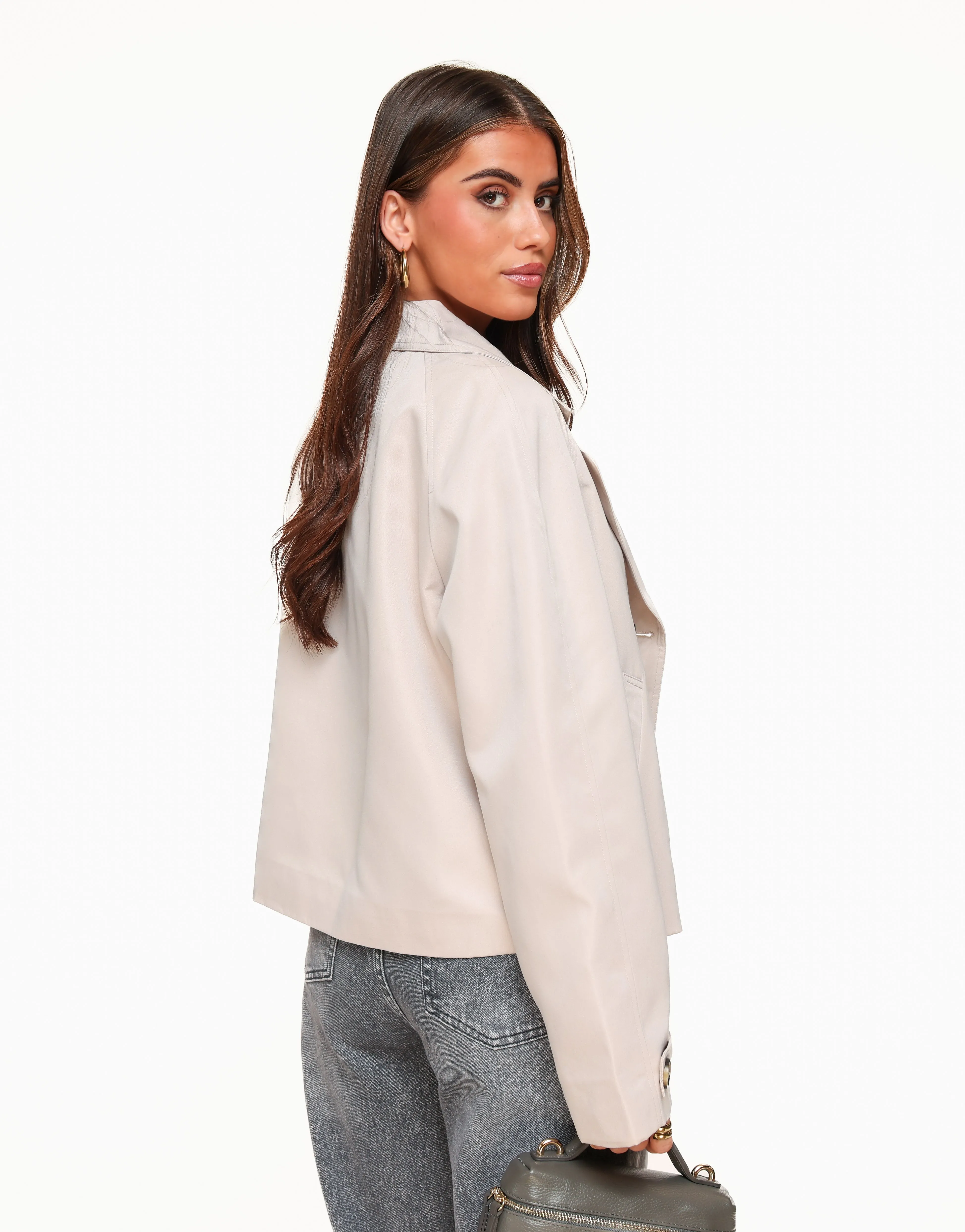 Beige Korte Trench - Jas