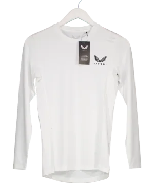 Castore White Long Sleeve Base Layer Top UK XS