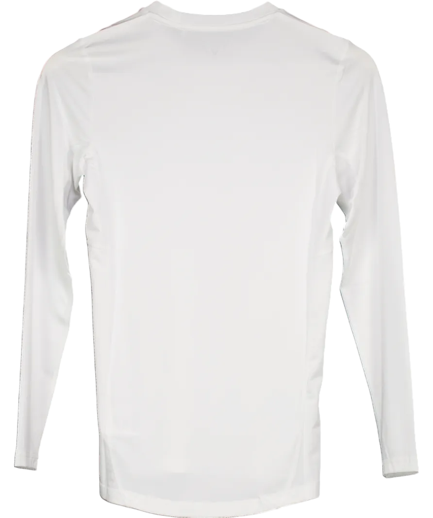 Castore White Long Sleeve Base Layer Top UK XS