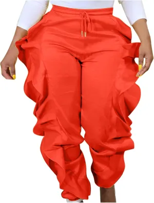 hlysgo Fringe Pants for Women Trousers Slim Fit Solid Color High Waisted Yoga Pants Sweatpants for Women Y2K Streetwear