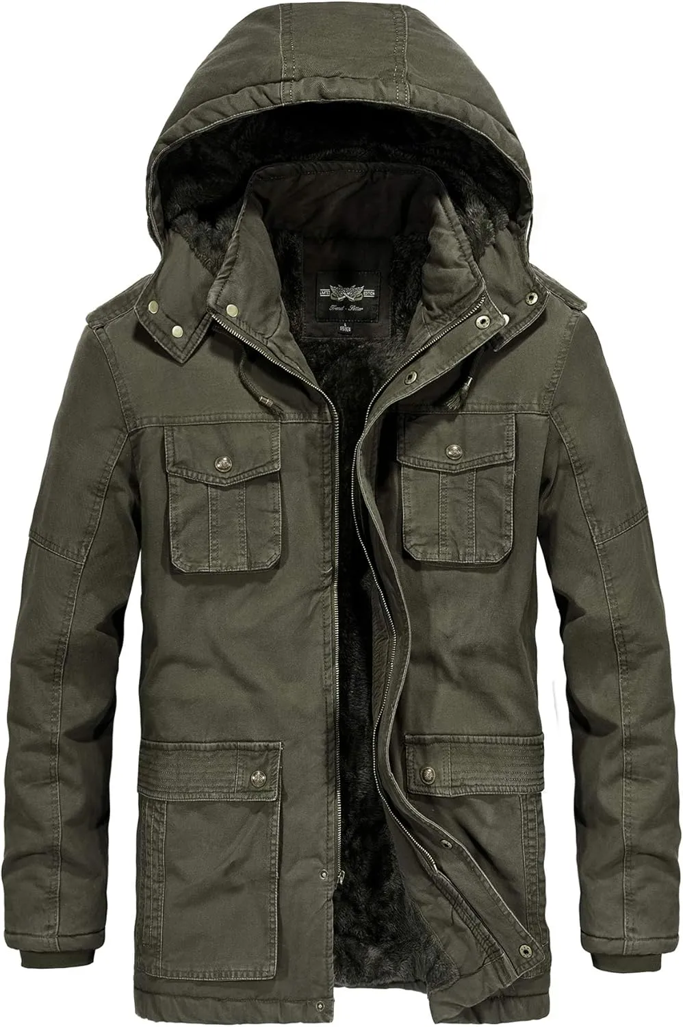 JYG Men's Winter Thicken Coat Casual Military Parka Jacket with Removable Hood