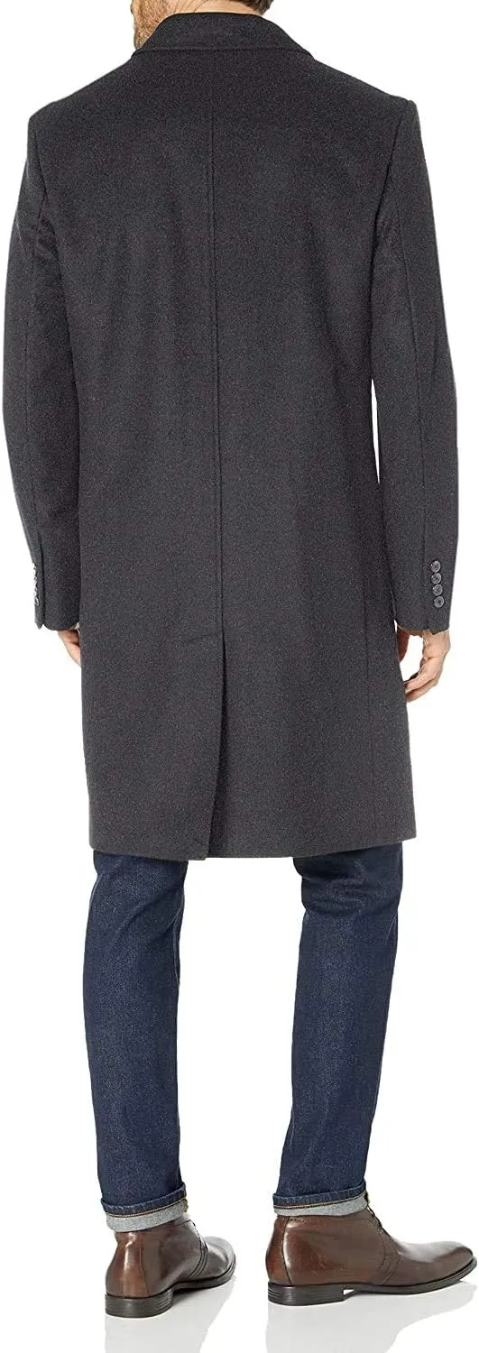LONDON FOG Men's Classic Fit Overcoat Signature Wool Blend Top Coat (Regular & Big-Tall Sizes)