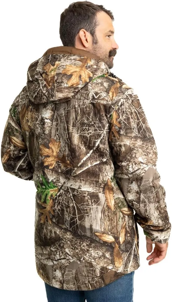 Realtree Men's Edge/Timber/Max-7 Camo Hunting Insulated Cold Weather Parka Jacket - Wind-proof, Mid-weight and Super Warm