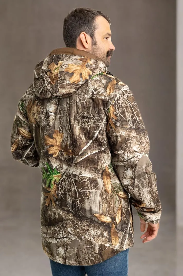 Realtree Men's Edge/Timber/Max-7 Camo Hunting Insulated Cold Weather Parka Jacket - Wind-proof, Mid-weight and Super Warm