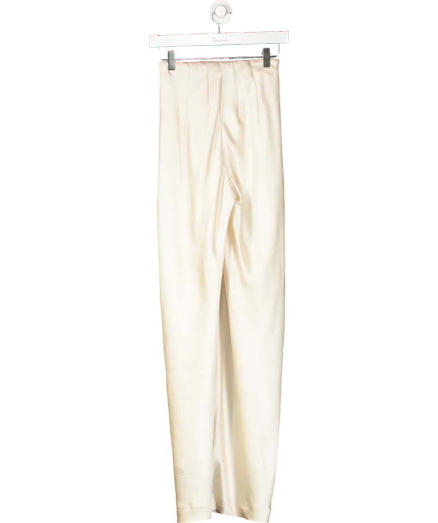 Sinead Keary Cream The Sandra" - Satin Trousers UK 6