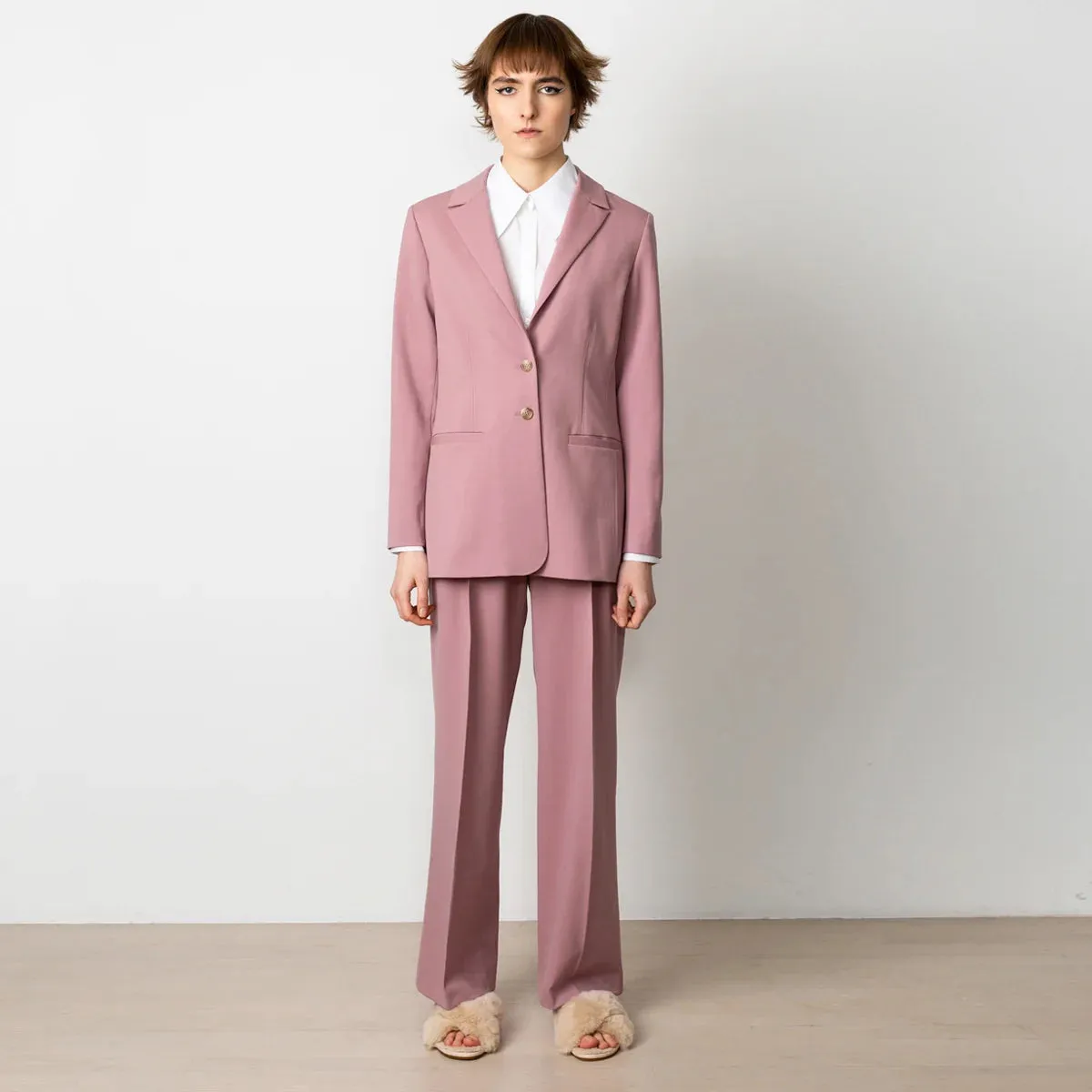 Swipe Wool Pants Pink