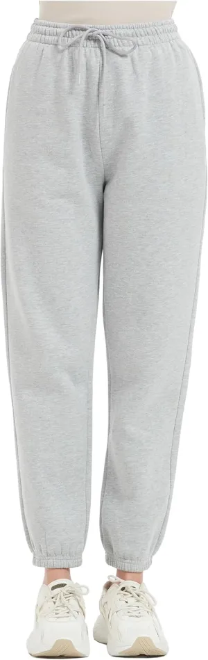Tronjori Womens High Waisted Pull on Baggy Fleece Lined Sweatpants Fall Winter Athletic Jogger Lounge Trousers Cinch Bottom